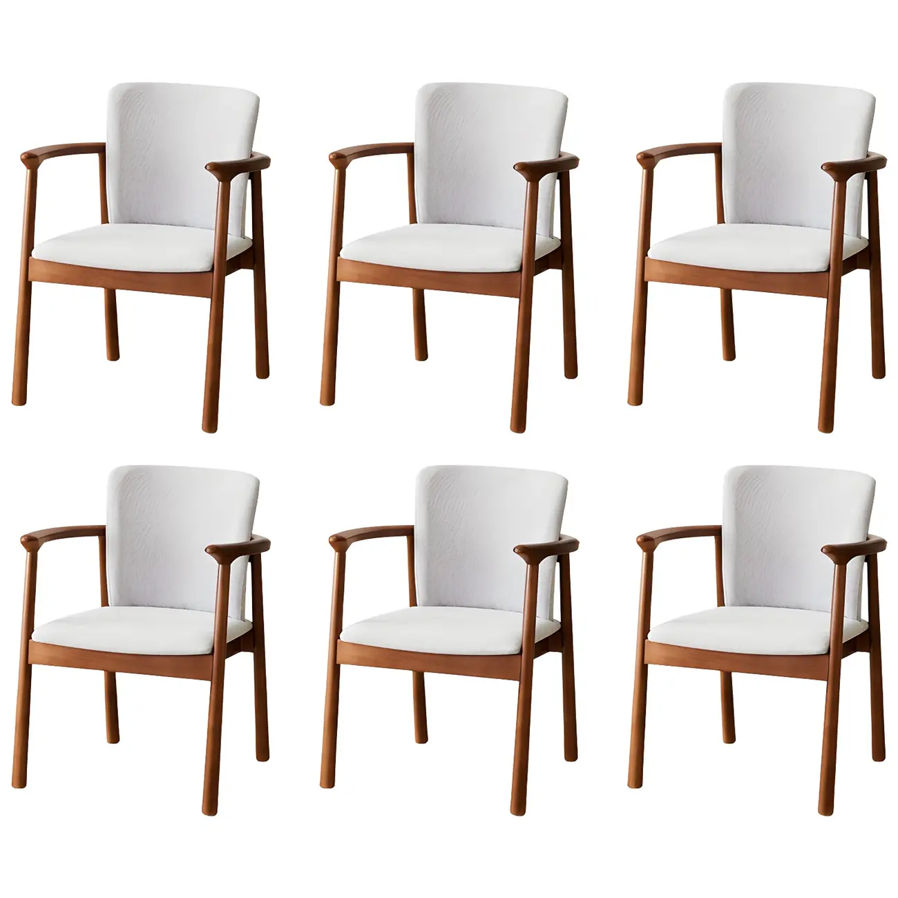 Modern Upholstered Rubberwood Arm Dining Chair Set of 2 Image - 69 | homeyfad