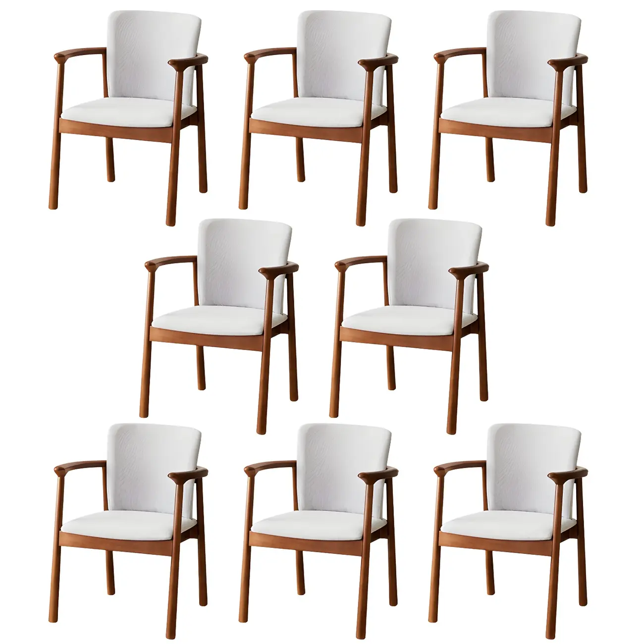 Modern Upholstered Rubberwood Arm Dining Chair Set of 2 Image - 70 | homeyfad
