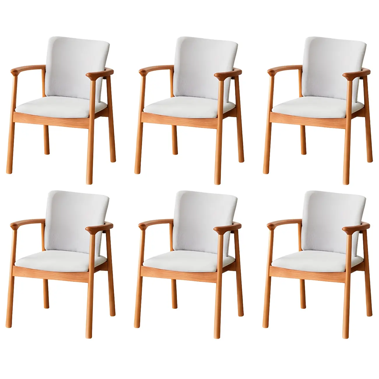 Modern Upholstered Rubberwood Arm Dining Chair Set of 2 Image - 74 | homeyfad