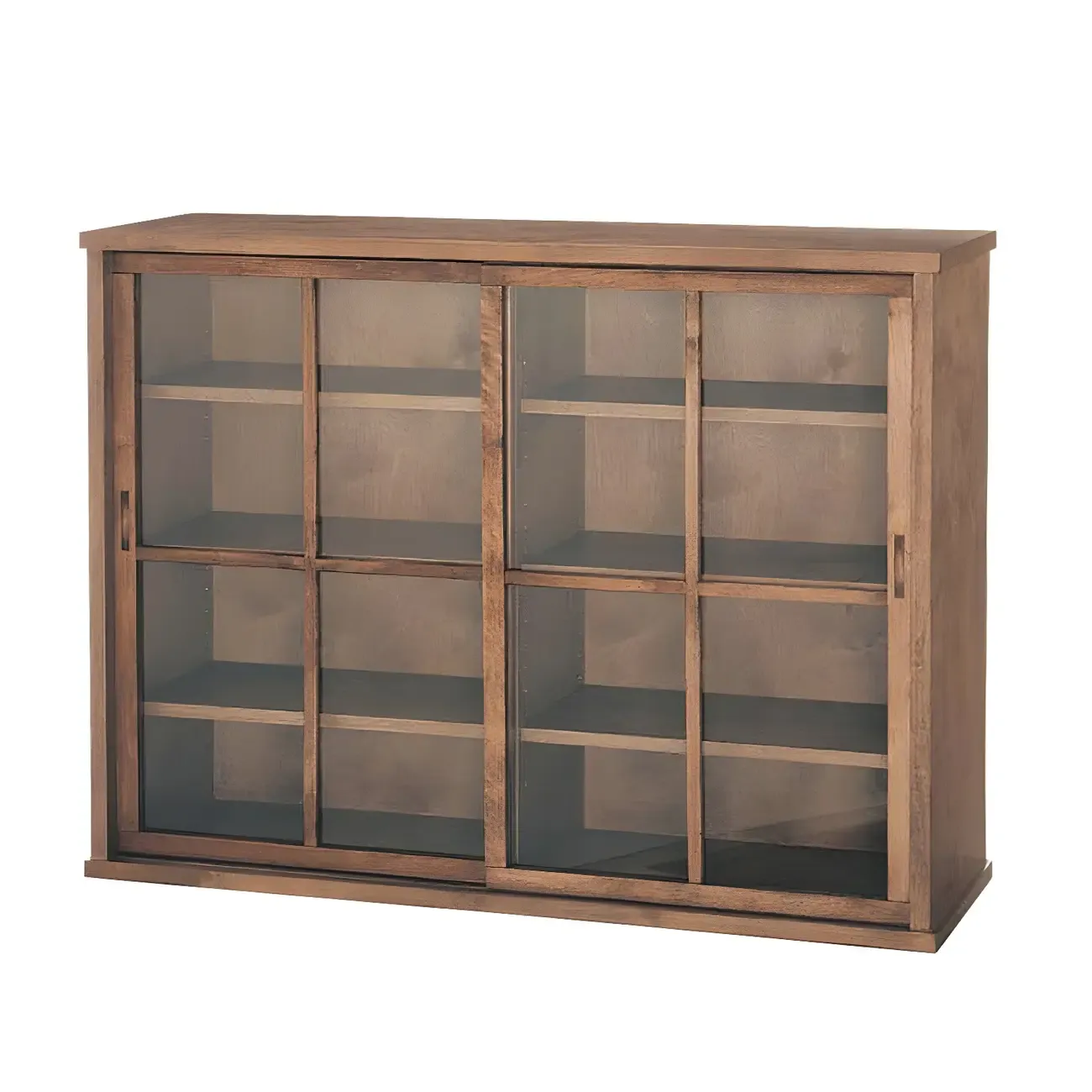 Durable Wooden Display Cabinet with Adjustable Shelves for Home Image - 5