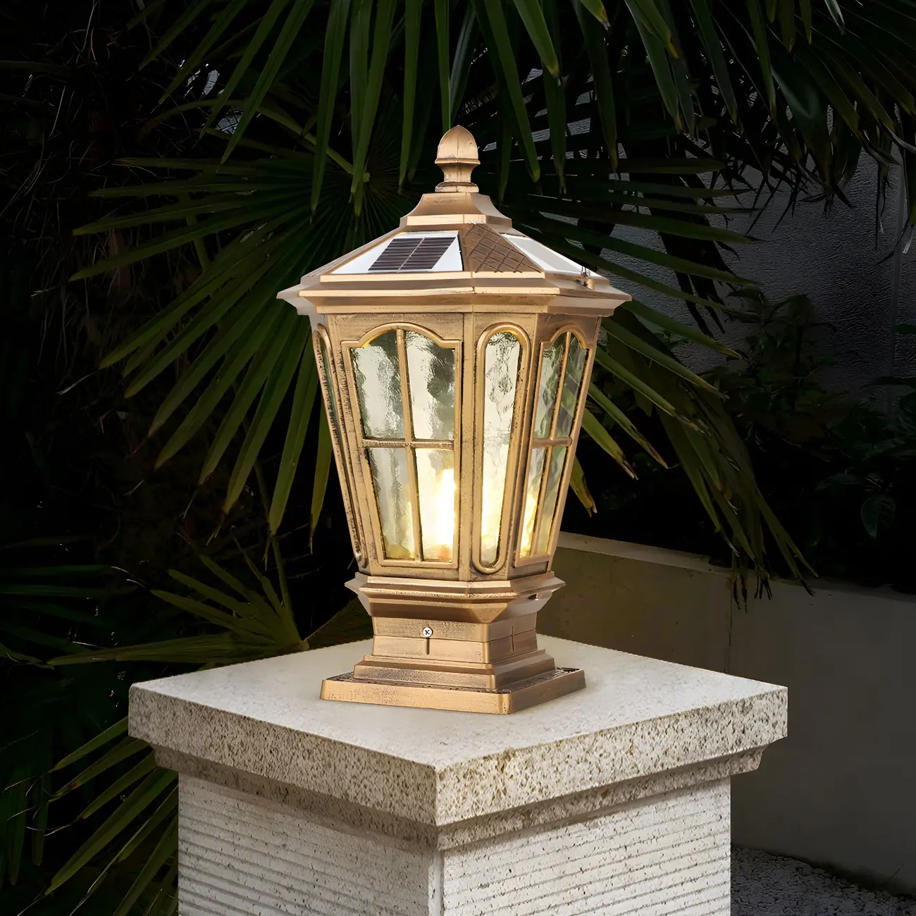 Outdoor Bronze Black/Bronze Metal Solar Post Light Image - 1 | homeyfad