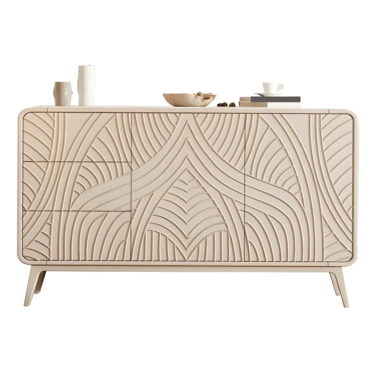 Glam Off-White Wooden Combo Dresser with Drawers for Bedroom Image - 7 | homeyfad