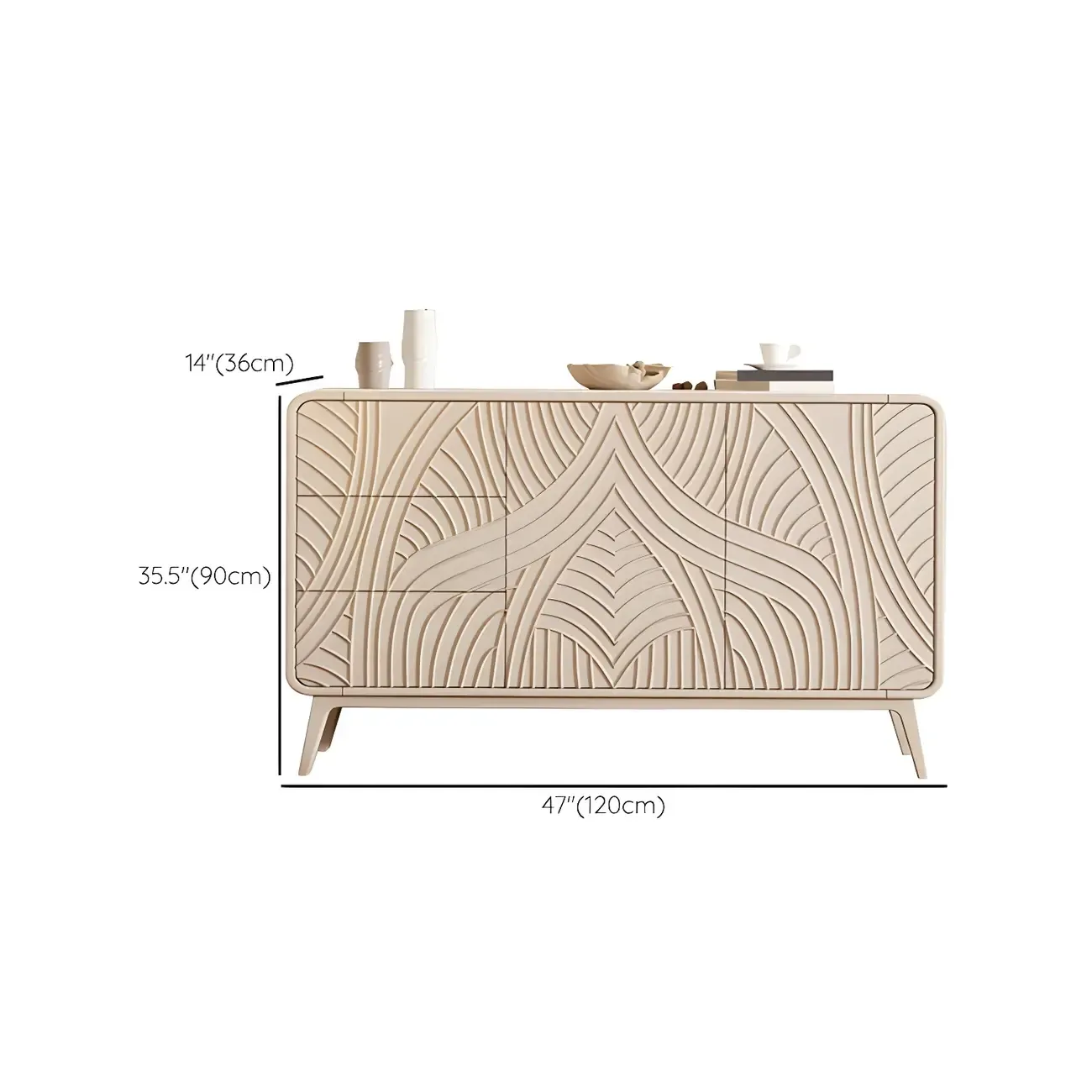 Glam Off-White Wooden Combo Dresser with Drawers for Bedroom Image - 15