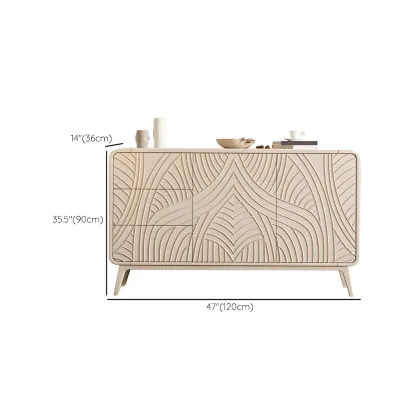 Glam Off-White Wooden Combo Dresser with Drawers for Bedroom Image - 15