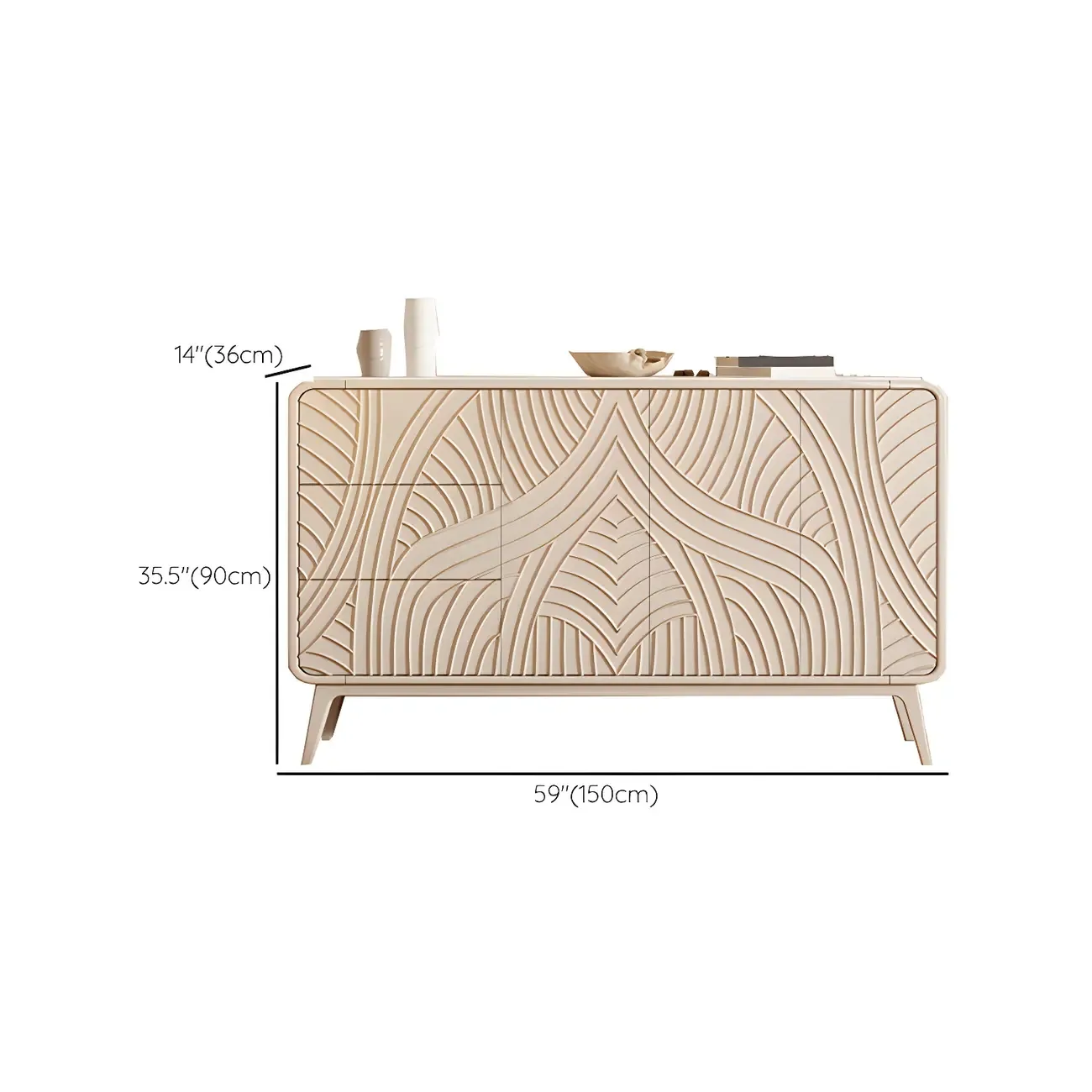 Glam Off-White Wooden Combo Dresser with Drawers for Bedroom Image - 16