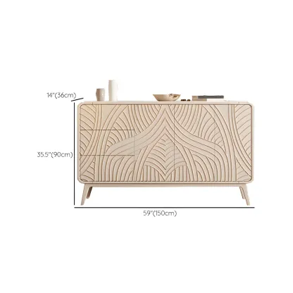 Glam Off-White Wooden Combo Dresser with Drawers for Bedroom Image - 16