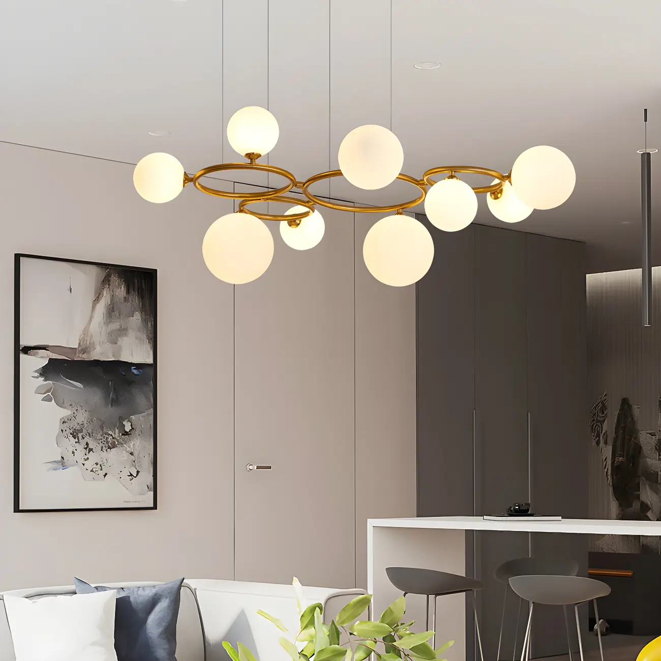 Artistic Modern Globe Glass Pendant Lights for Kitchen Image - 1 | homeyfad