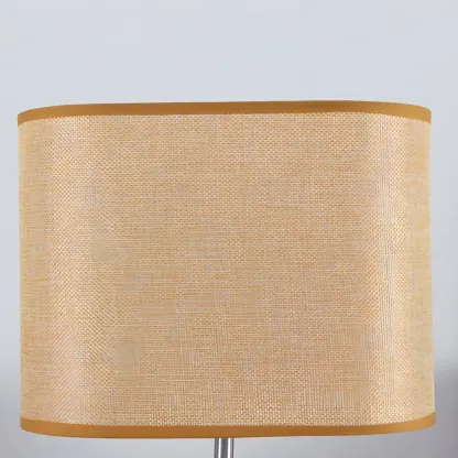 Bedside Wood LED Plug In Table Lamp in Fabric Shade Image - 7