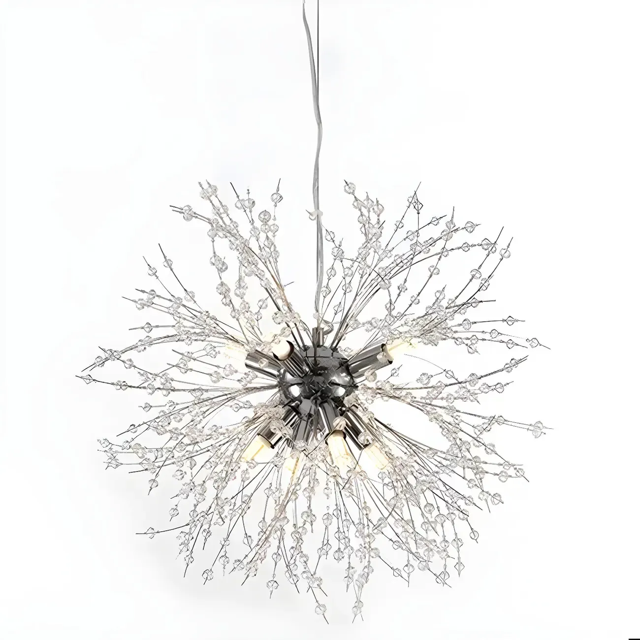 Gold Crystal Explosion Glass Modern Black Chandelier Image - 4