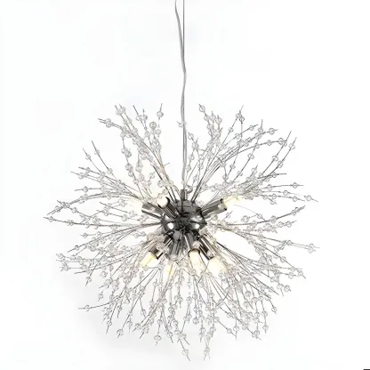Gold Crystal Explosion Glass Modern Black Chandelier Image - 4