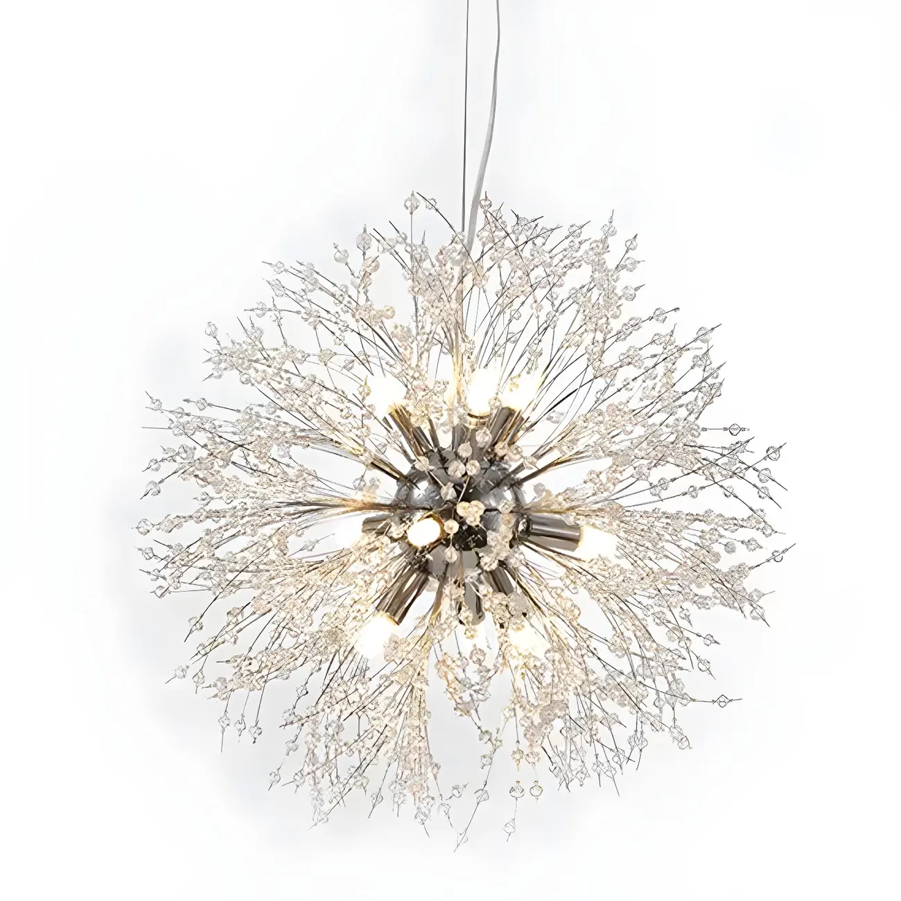 Gold Crystal Explosion Glass Modern Black Chandelier Image - 5 | homeyfad