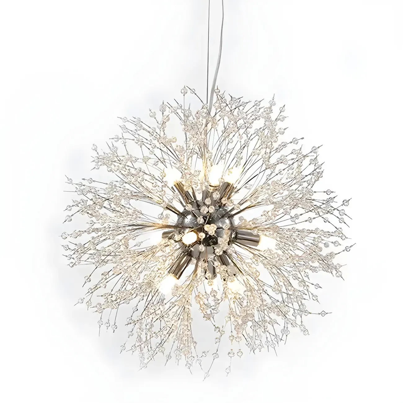 Gold Crystal Explosion Glass Modern Black Chandelier Image - 5
