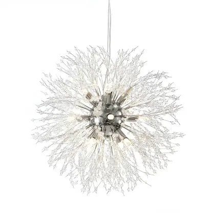 Gold Crystal Explosion Glass Modern Black Chandelier Image - 6