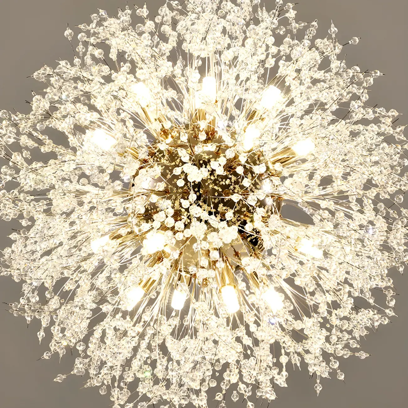 Gold Crystal Explosion Glass Modern Black Chandelier Image - 7