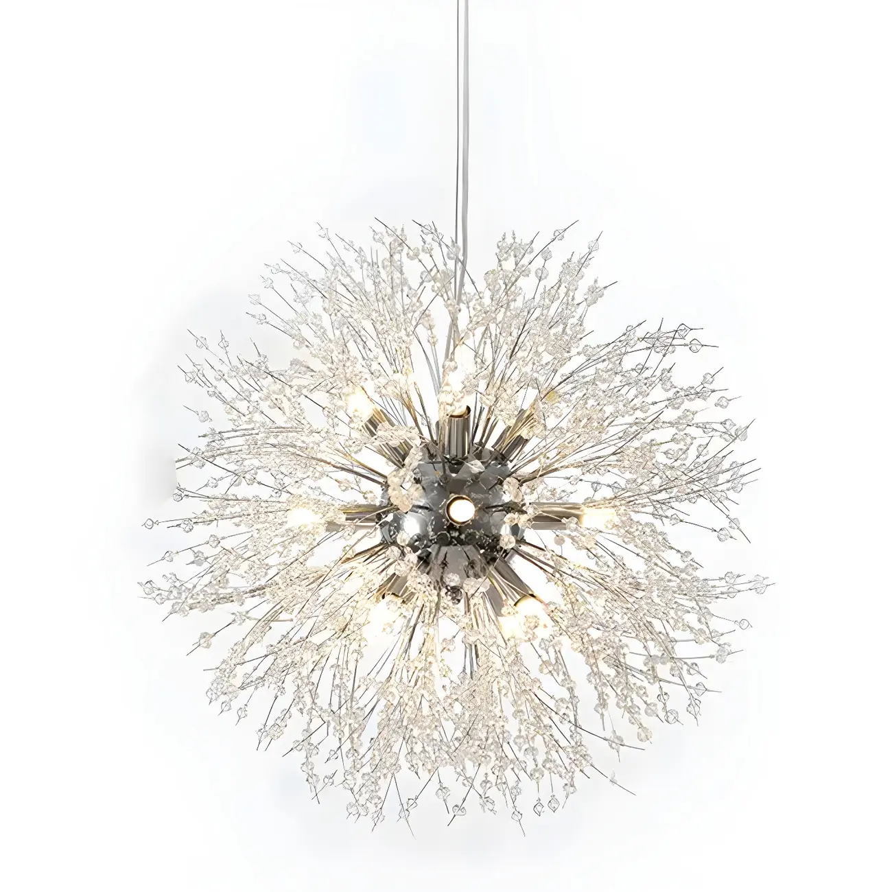 Gold Crystal Explosion Glass Modern Black Chandelier Image - 8 | homeyfad