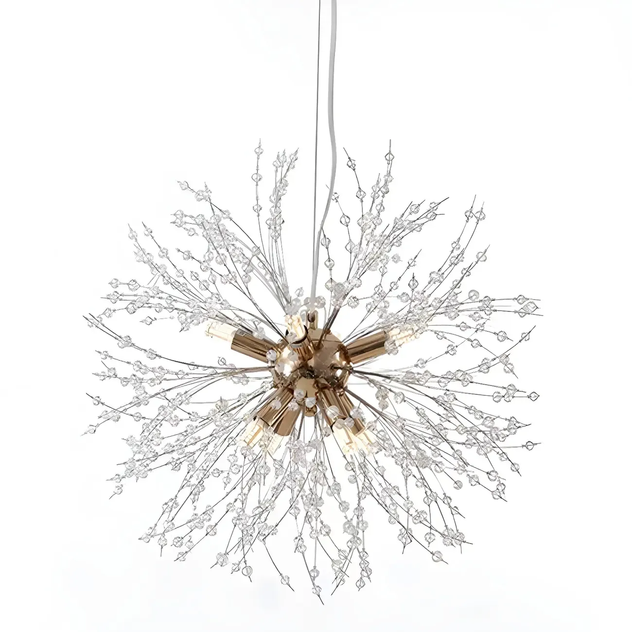 Gold Crystal Explosion Glass Modern Black Chandelier Image - 9