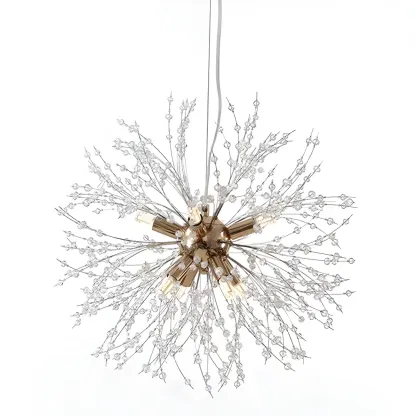 Gold Crystal Explosion Glass Modern Black Chandelier Image - 9