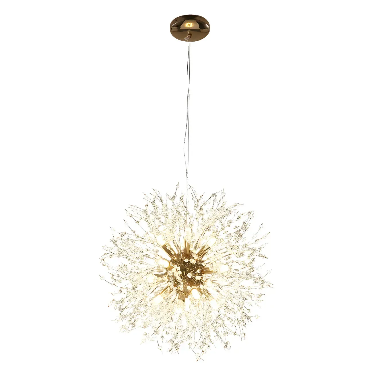 Gold Crystal Explosion Glass Modern Black Chandelier Image - 10