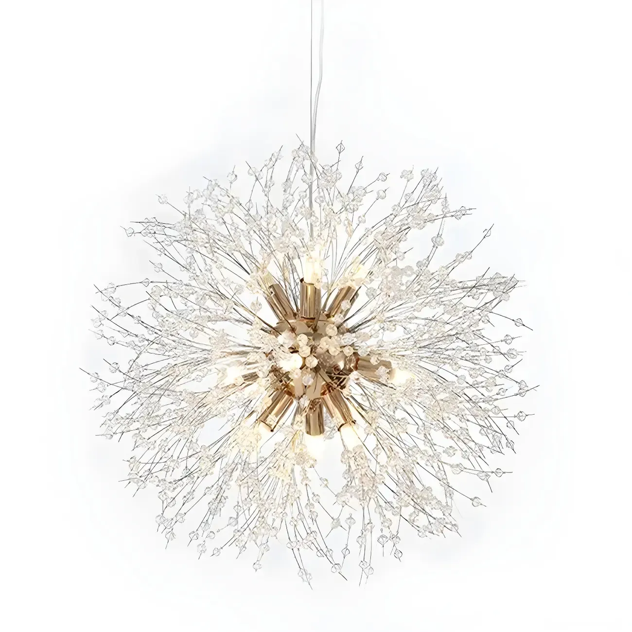 Gold Crystal Explosion Glass Modern Black Chandelier Image - 11