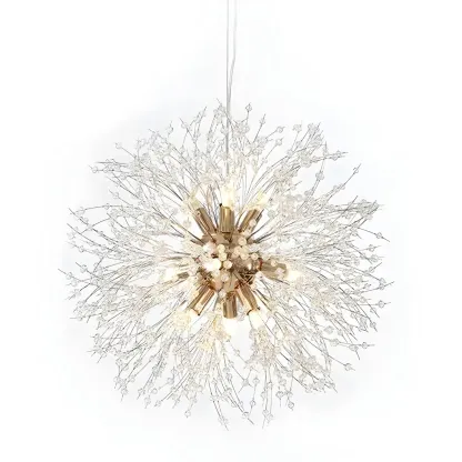 Gold Crystal Explosion Glass Modern Black Chandelier Image - 11
