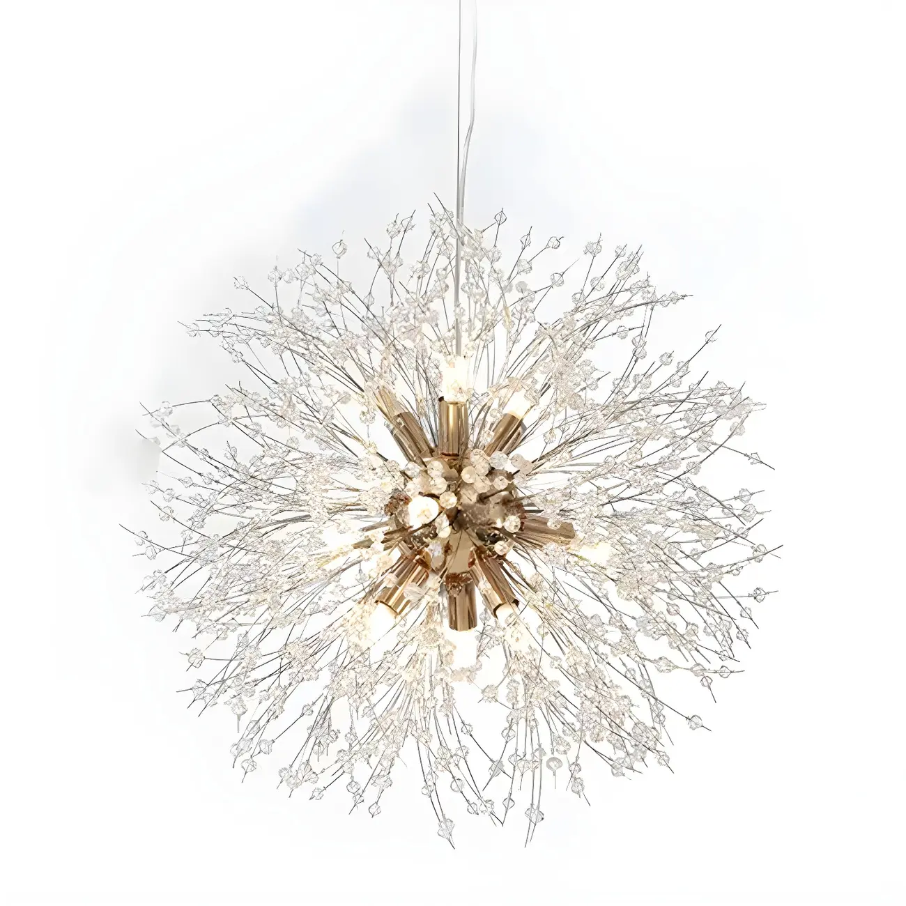 Gold Crystal Explosion Glass Modern Black Chandelier Image - 13 | homeyfad