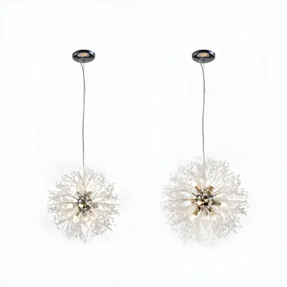 Gold Crystal Explosion Glass Modern Black Chandelier Image - 14