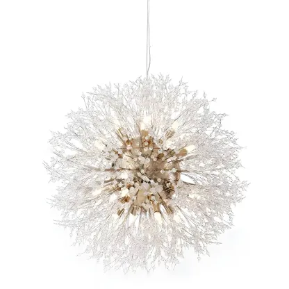 Gold Crystal Explosion Glass Modern Black Chandelier Image - 15