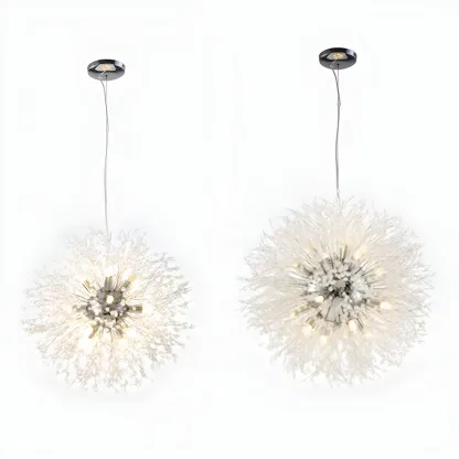 Gold Crystal Explosion Glass Modern Black Chandelier Image - 16