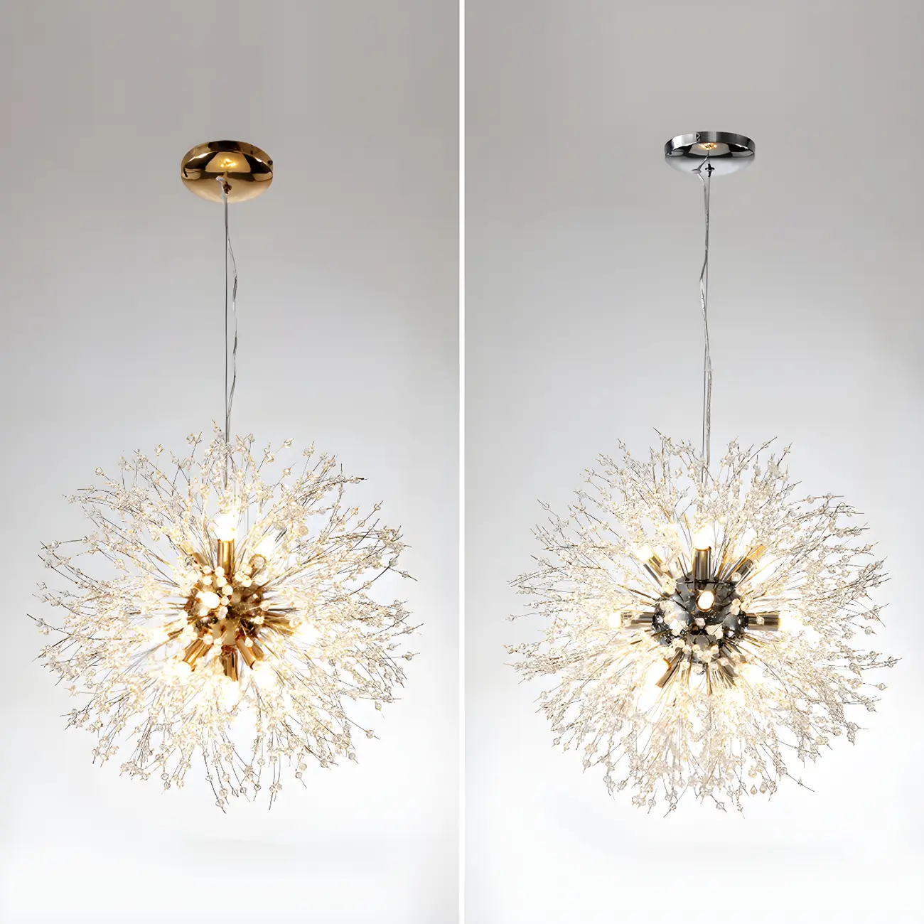 Gold Crystal Explosion Glass Modern Black Chandelier Image - 18 | homeyfad