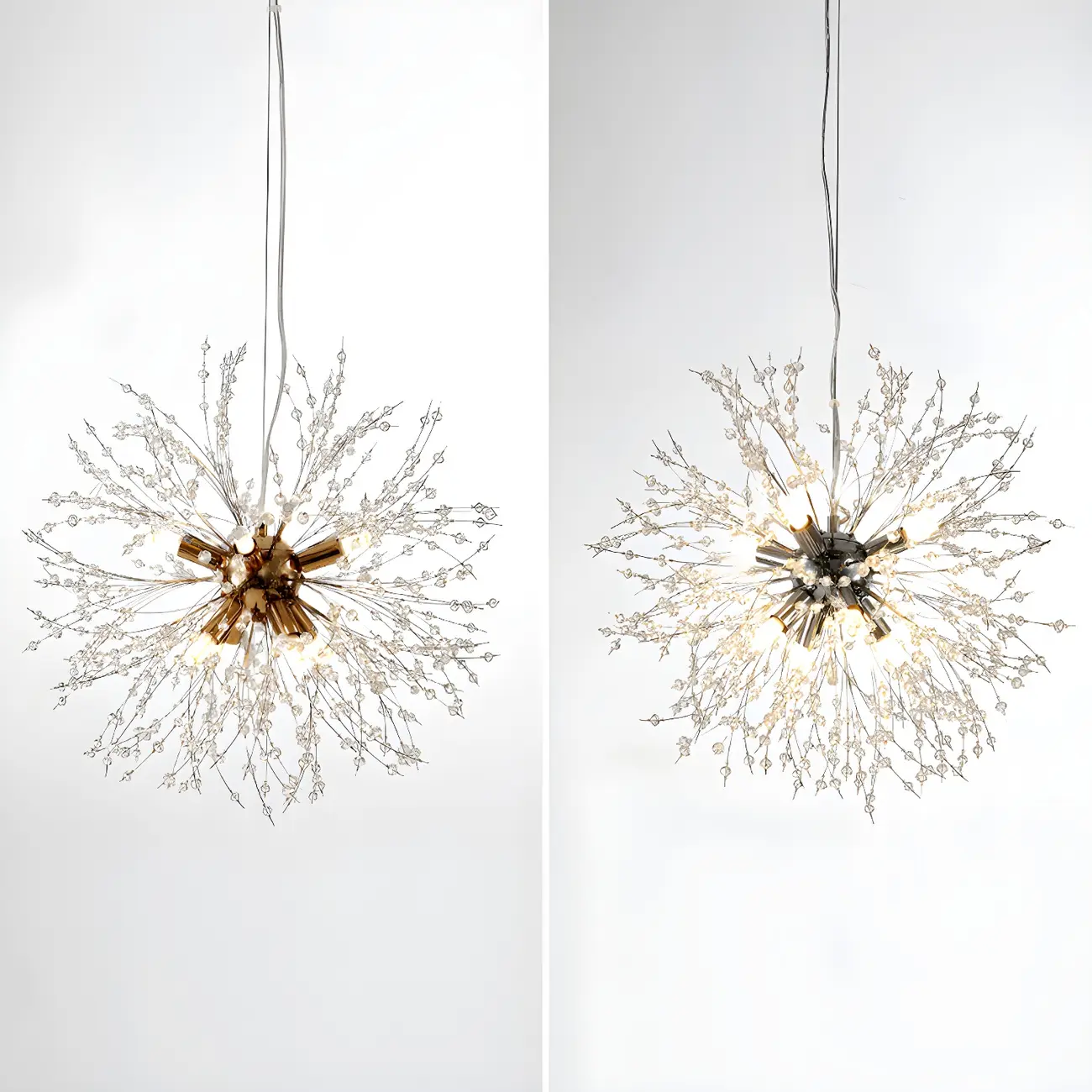 Gold Crystal Explosion Glass Modern Black Chandelier Image - 19 | homeyfad