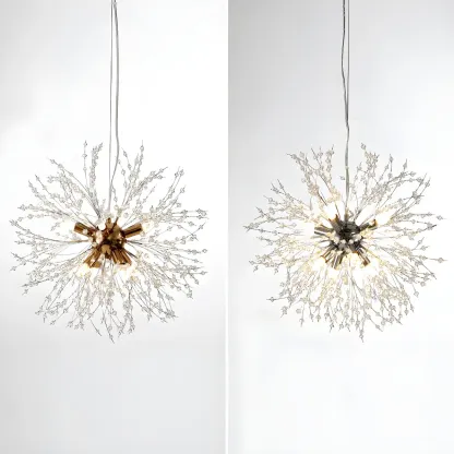 Gold Crystal Explosion Glass Modern Black Chandelier Image - 19