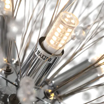 Gold Crystal Explosion Glass Modern Black Chandelier Image - 20