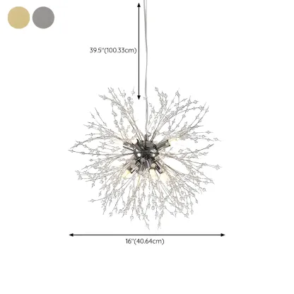 Gold Crystal Explosion Glass Modern Black Chandelier #size