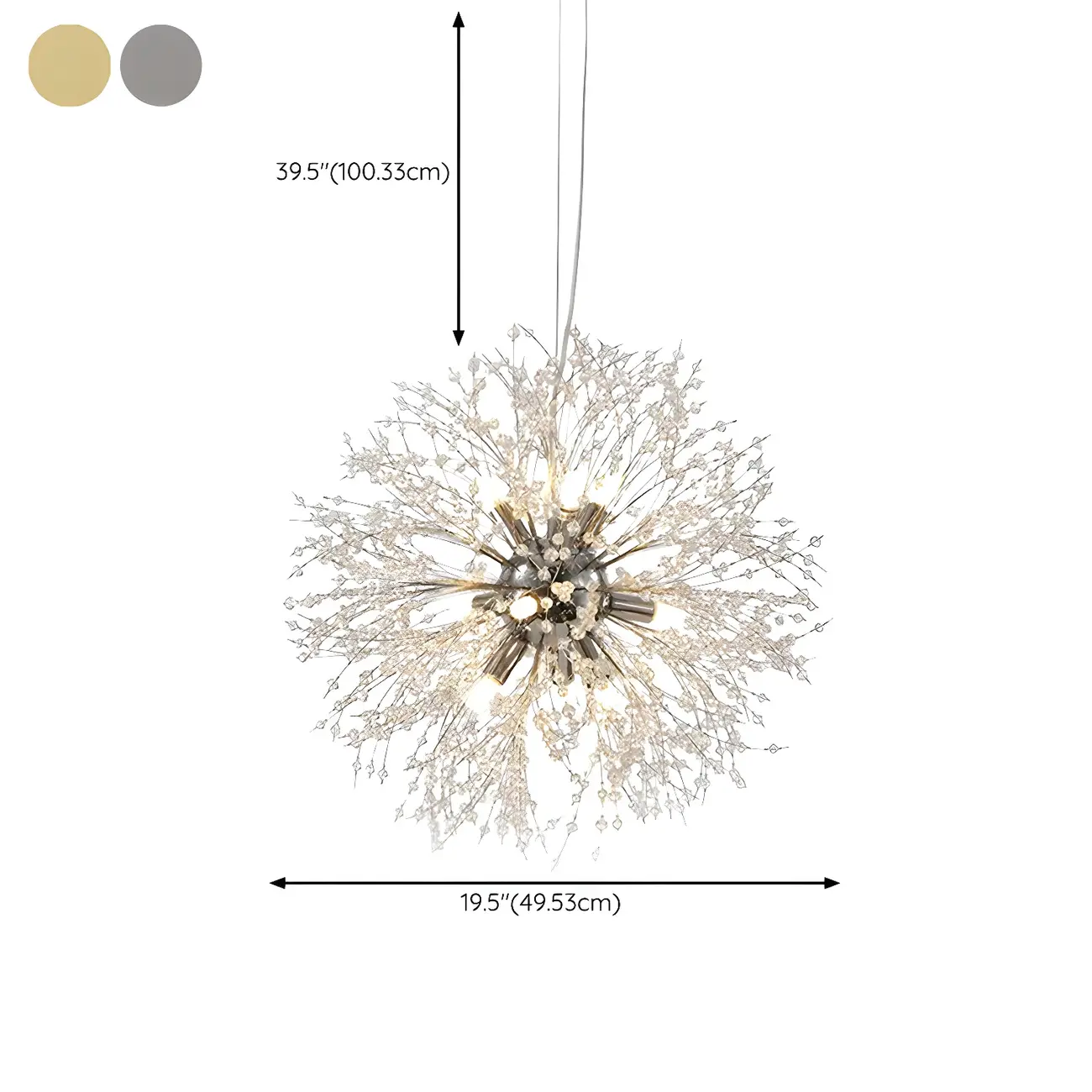 Gold Crystal Explosion Glass Modern Black Chandelier Image - 25 | homeyfad