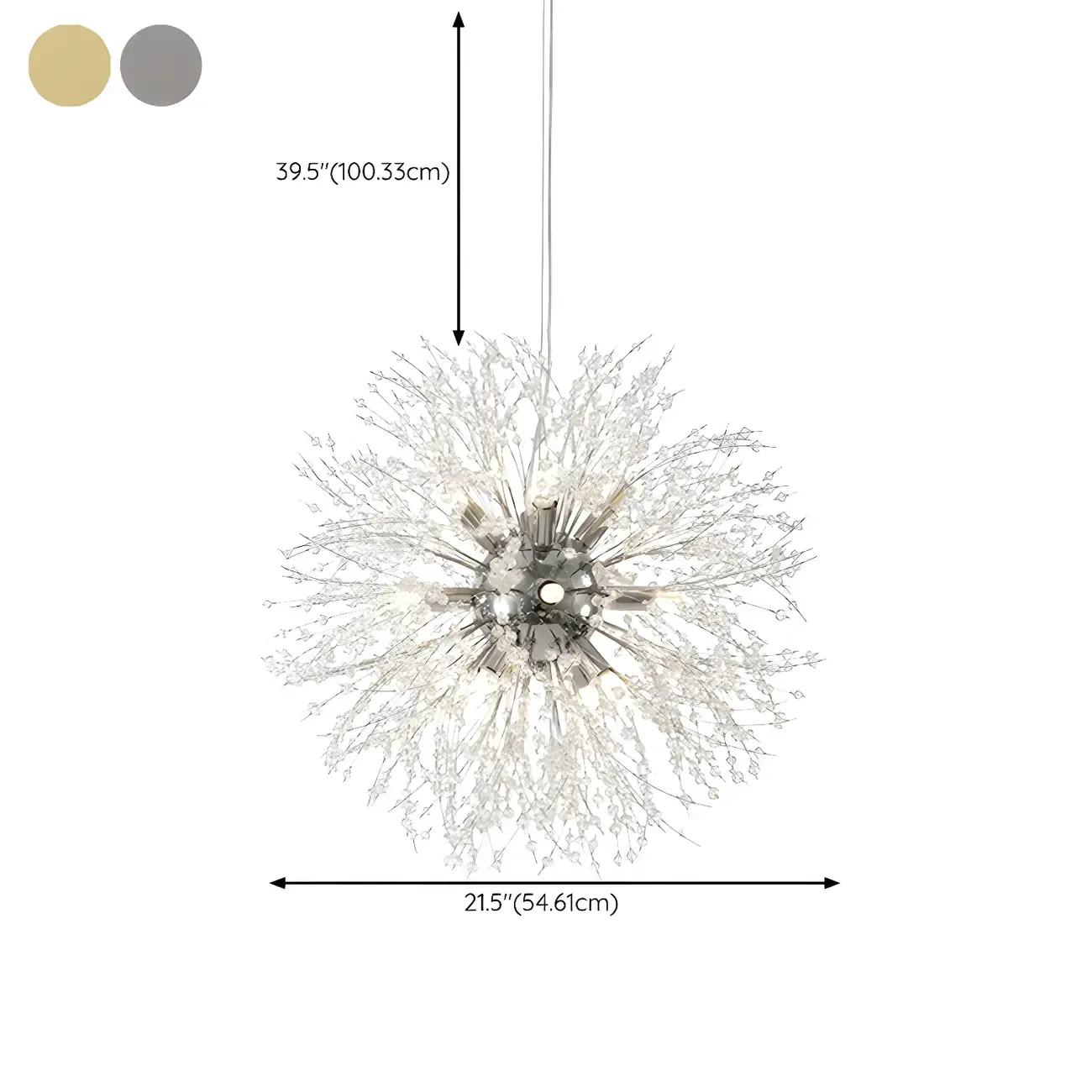 Gold Crystal Explosion Glass Modern Black Chandelier Image - 26