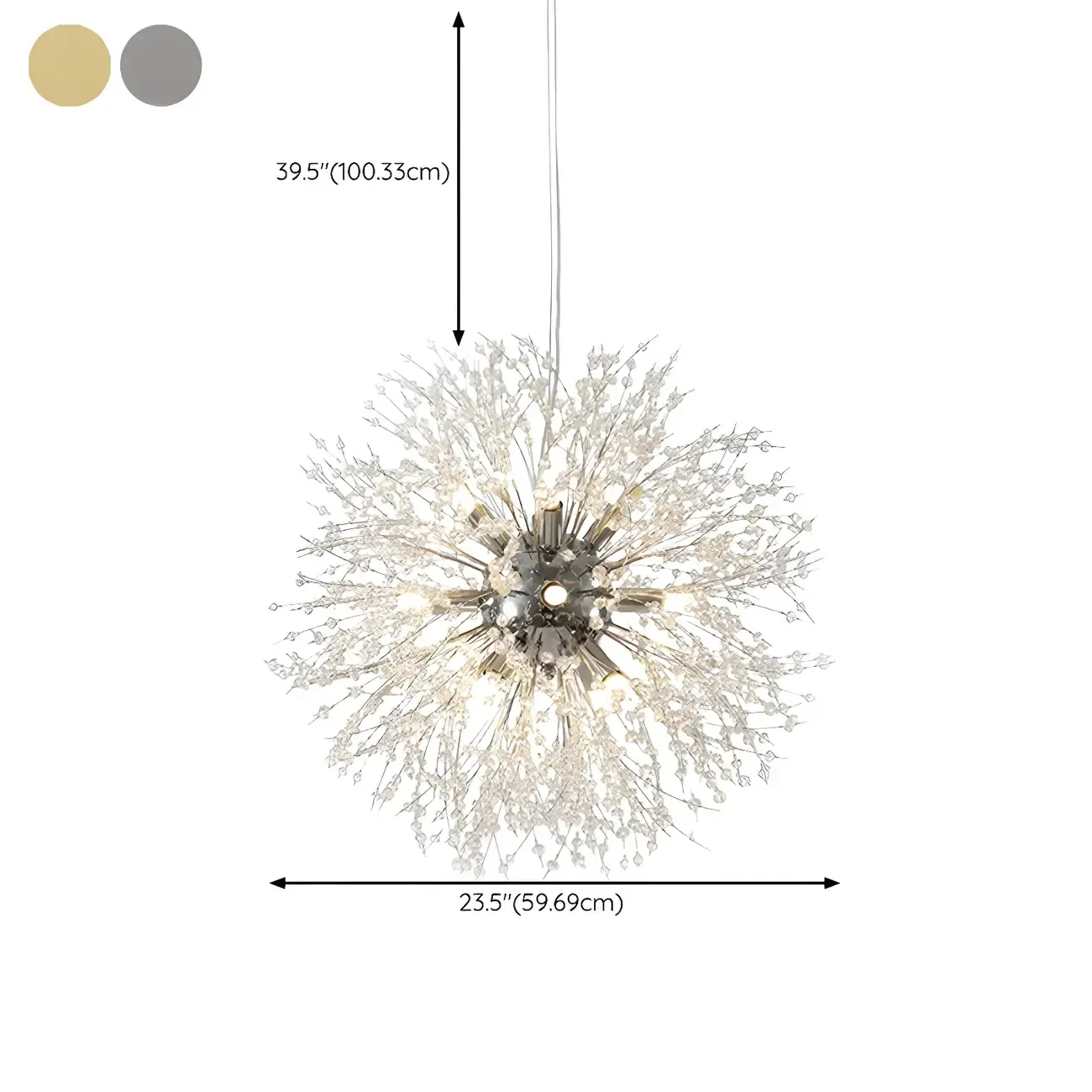 Gold Crystal Explosion Glass Modern Black Chandelier Image - 27