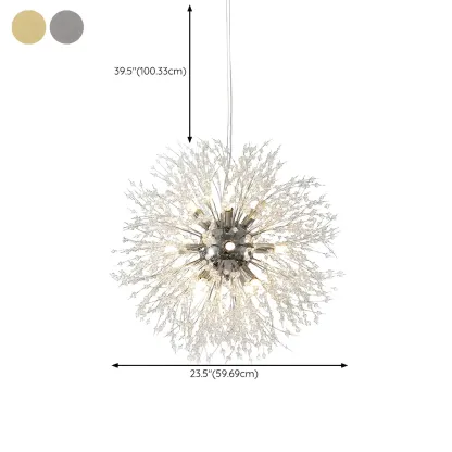 Gold Crystal Explosion Glass Modern Black Chandelier Image - 27