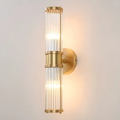 Stylish Gold Tube Vanity Light with Glass Shade for Bathroom Image - 4