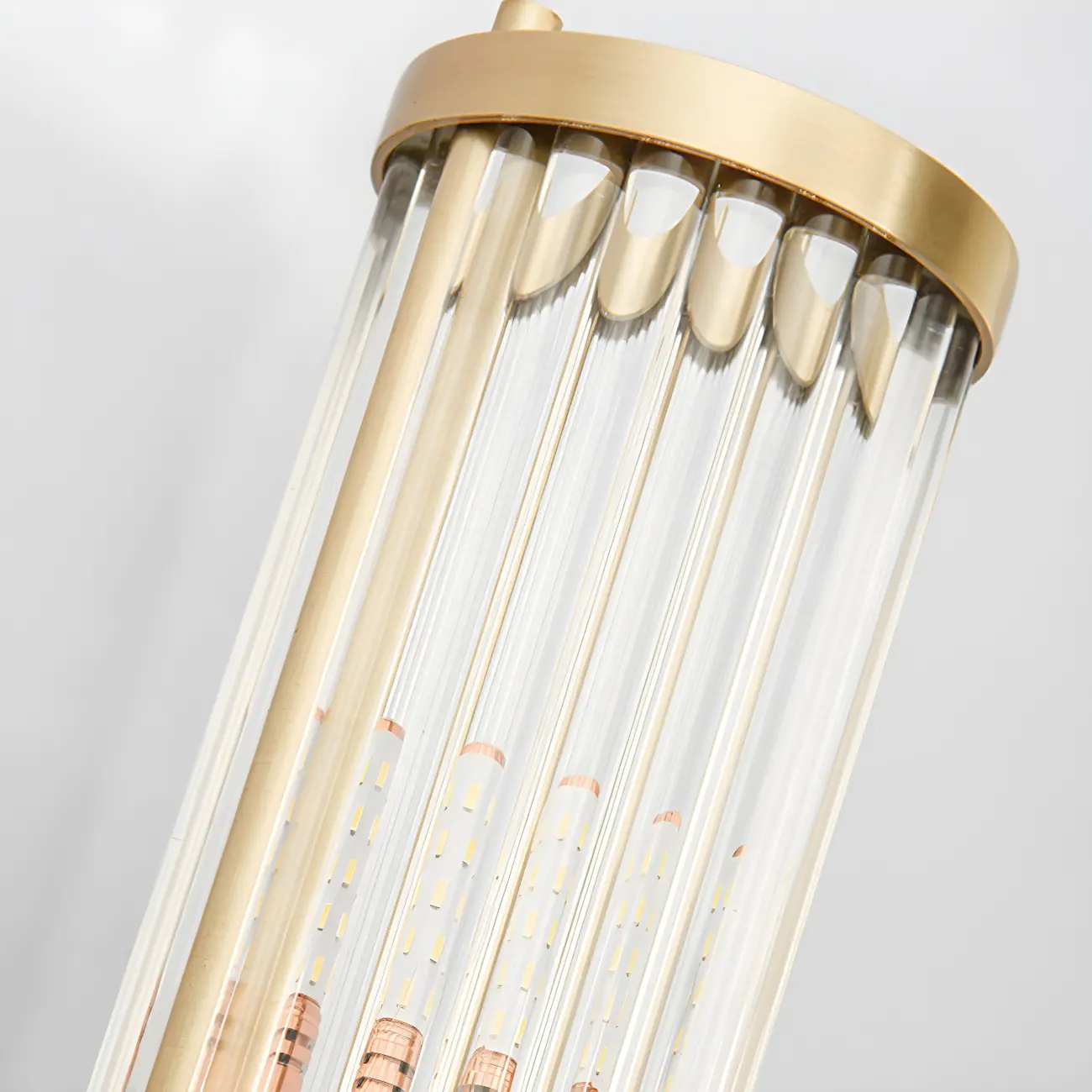 Stylish Gold Tube Vanity Light with Glass Shade for Bathroom Image - 11 | homeyfad