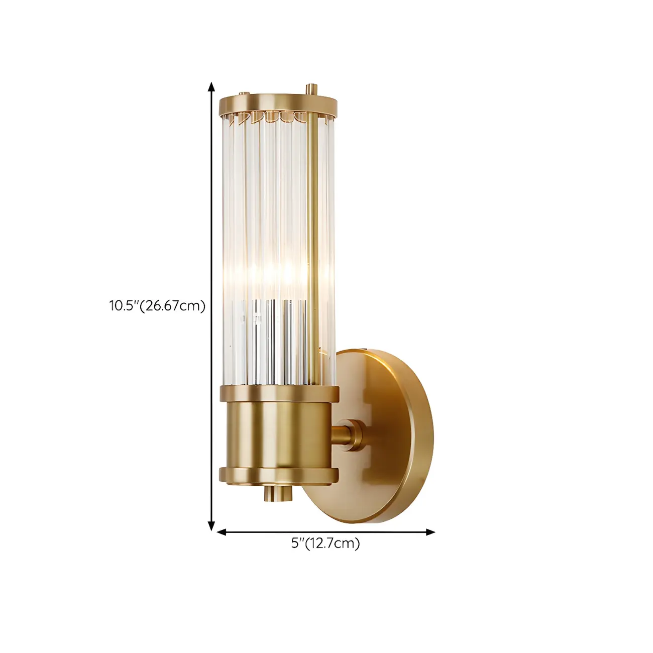 Stylish Gold Tube Vanity Light with Glass Shade for Bathroom #size | homeyfad