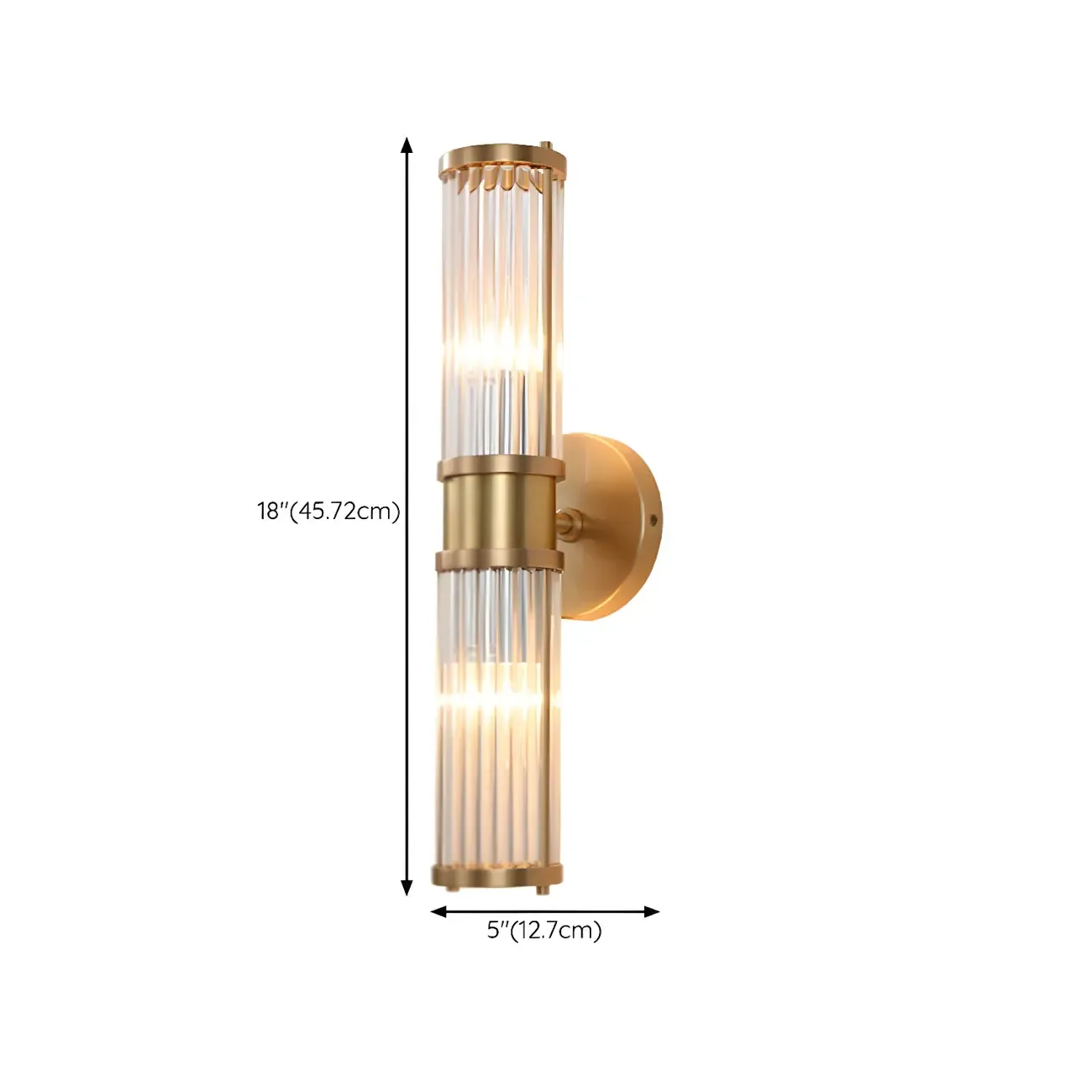 Stylish Gold Tube Vanity Light with Glass Shade for Bathroom Image - 19