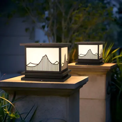Decorative Solar Black Metal Post Cap Light Image - 3