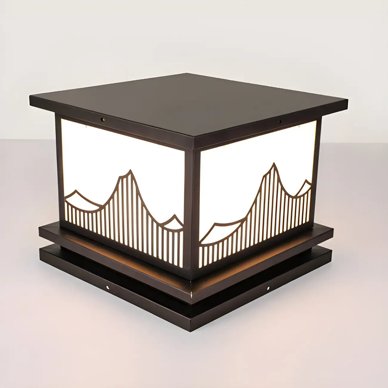 Decorative Solar Black Metal Post Cap Light Image - 9