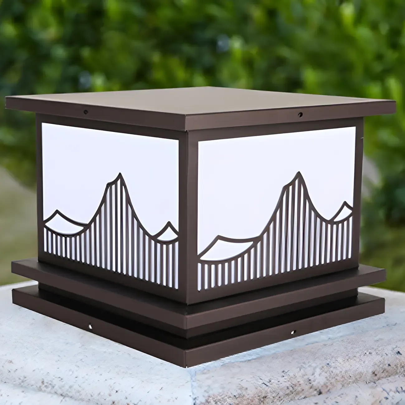 Decorative Solar Black Metal Post Cap Light Image - 11
