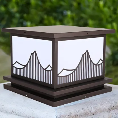 Decorative Solar Black Metal Post Cap Light Image - 11