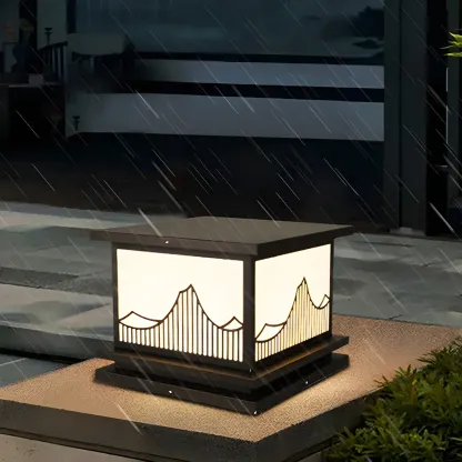 Decorative Solar Black Metal Post Cap Light Image - 13