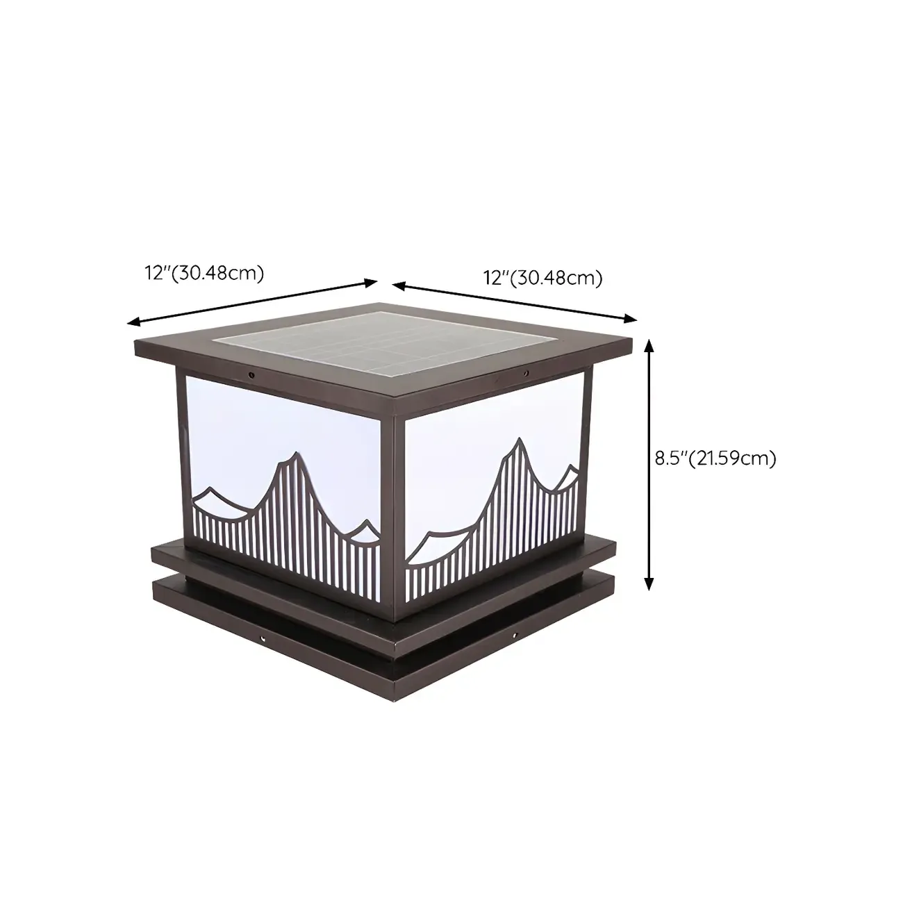 Decorative Solar Black Metal Post Cap Light Image - 16