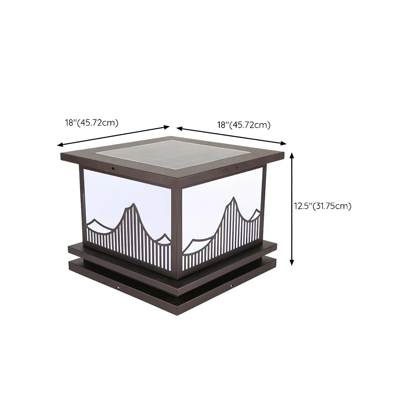 Decorative Solar Black Metal Post Cap Light Image - 19