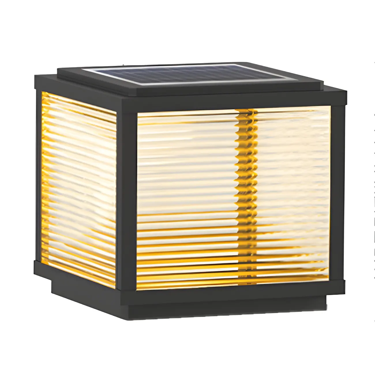 Solar Black Metal Modern Cube Post Cap Light Image - 12 | homeyfad