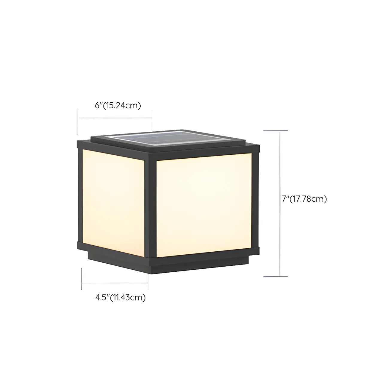 Solar Black Metal Modern Cube Post Cap Light Image - 21 | homeyfad